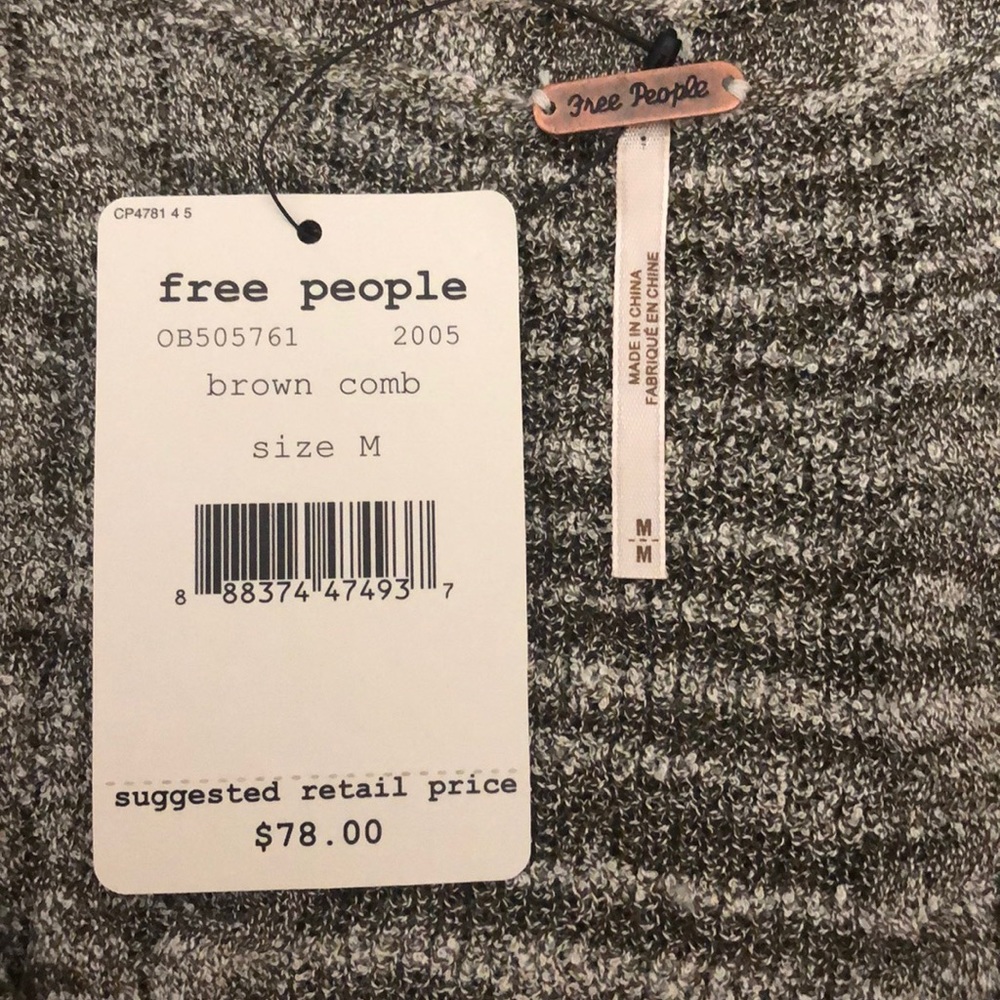 NWT Free People Sleeveless brown comb sweater - Picture 3 of 6